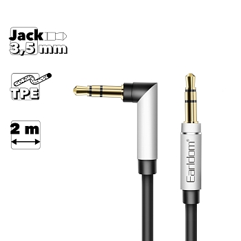 Аудио кабель (AUX) Earldom ET-AUX18 3.5мм M-M(L), 2 метр, черный