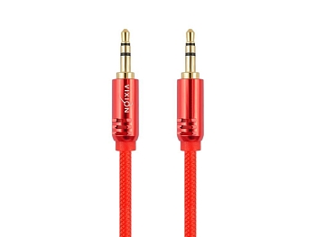 Аудио кабель (AUX) Vixion Y-20 (выход 3.5 выход 3.5), 1 метр, красный